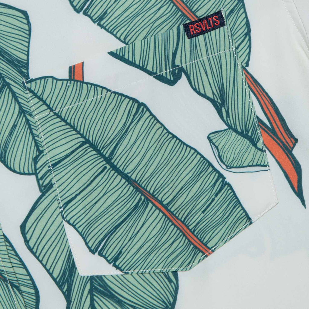 RSVLTS Arnie Palmies KUNUFLEX Short Sleeve Shirt in White — detail 6