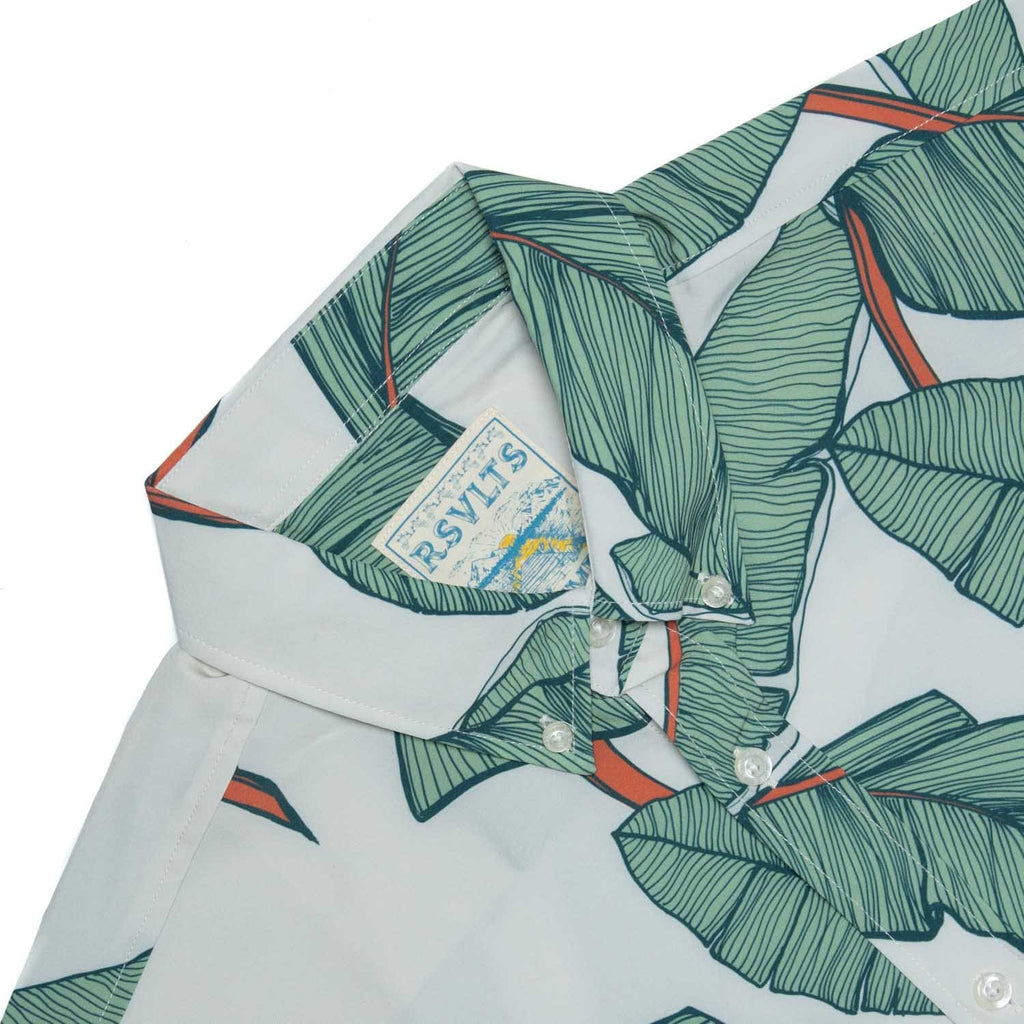 RSVLTS Arnie Palmies KUNUFLEX Short Sleeve Shirt in White — detail 9