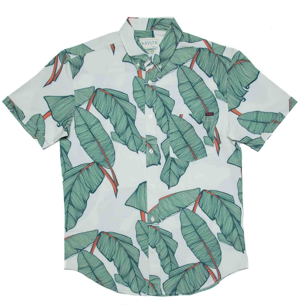 RSVLTS Arnie Palmies KUNUFLEX Short Sleeve Shirt in White — detail 2