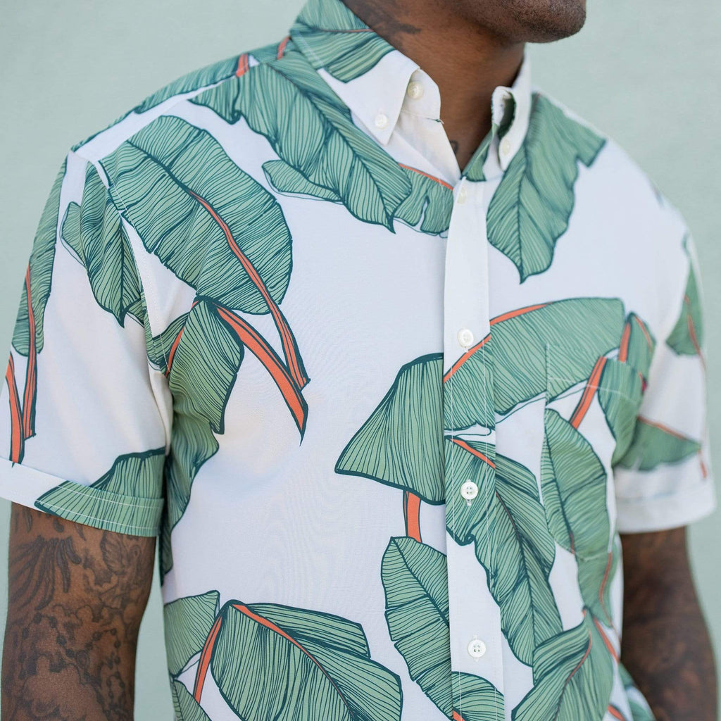 RSVLTS Arnie Palmies KUNUFLEX Short Sleeve Shirt in White — detail 3