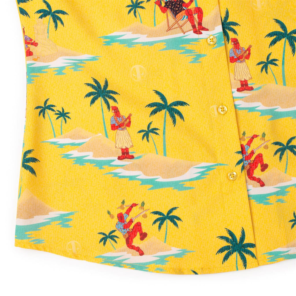 RSVLTS Stuntpool Women's KUNUFLEX Short Sleeve Shirt in Yellow — detail 4