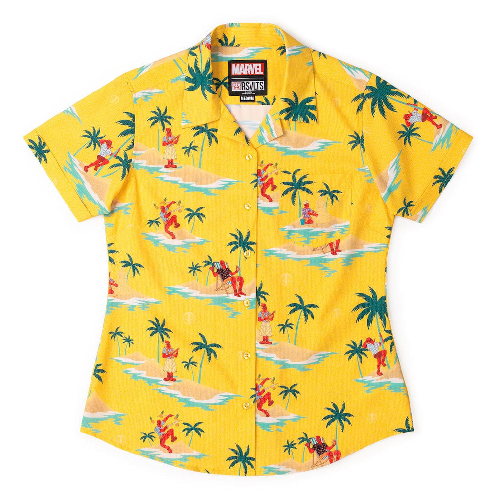 RSVLTS Stuntpool Women's KUNUFLEX Short Sleeve Shirt in Yellow — front view