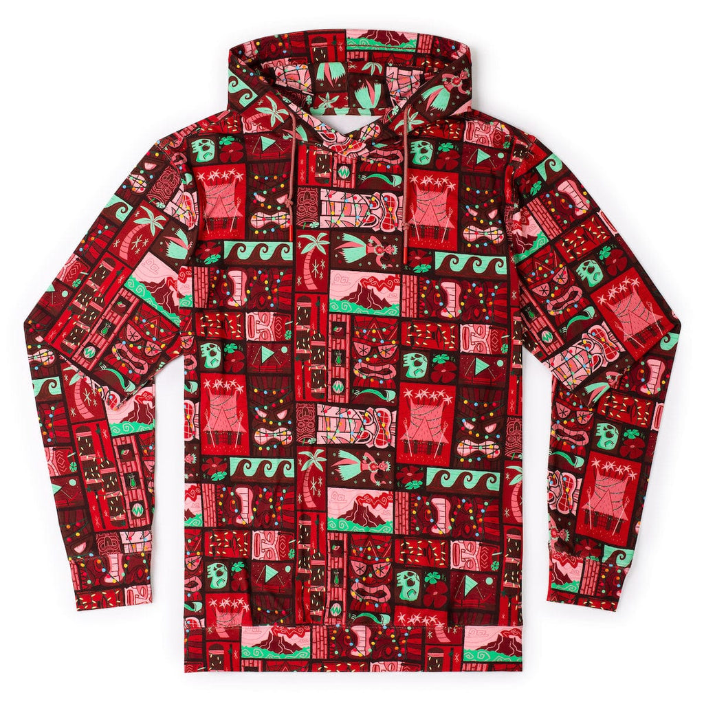RSVLTS Mele Kalikimaka Performance Hoodie in Red — front view