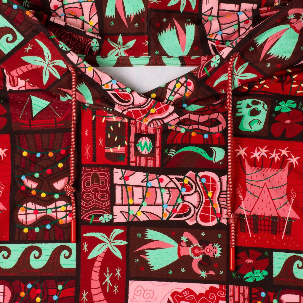 RSVLTS Mele Kalikimaka Performance Hoodie in Red — detail 3