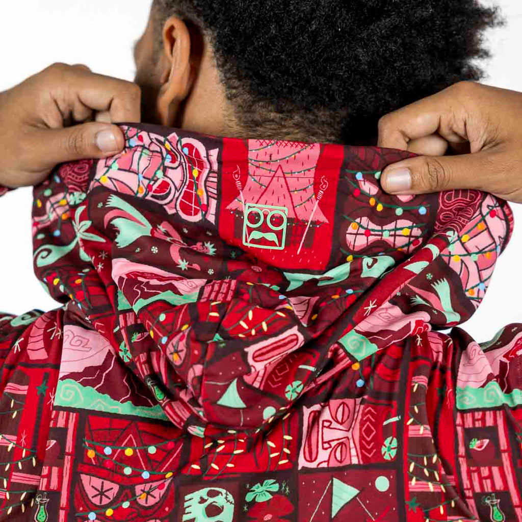 RSVLTS Mele Kalikimaka Performance Hoodie in Red — detail 6