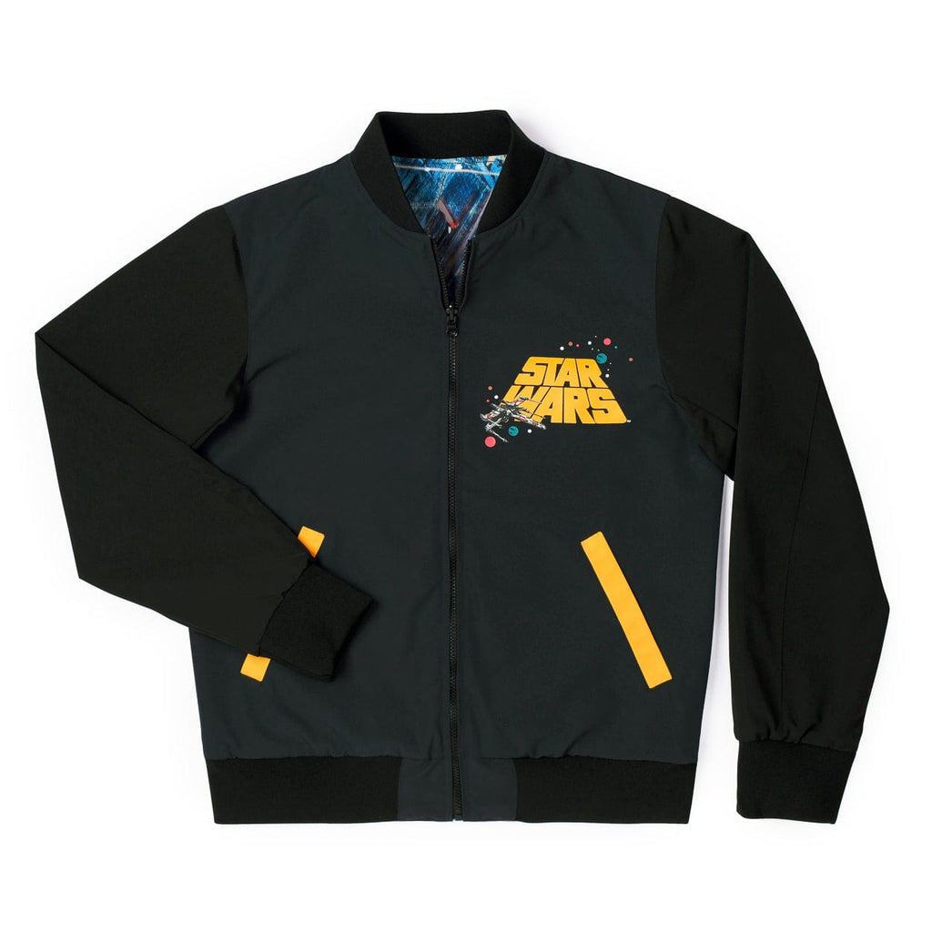 RSVLTS Rebel Jacket Reversible Bomber Jacket in Black — front view