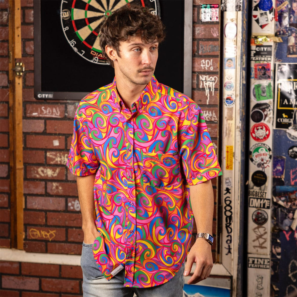 RSVLTS Yeah Maaaaan... KUNUFLEX Short Sleeve Shirt in Multicolor — detail 5