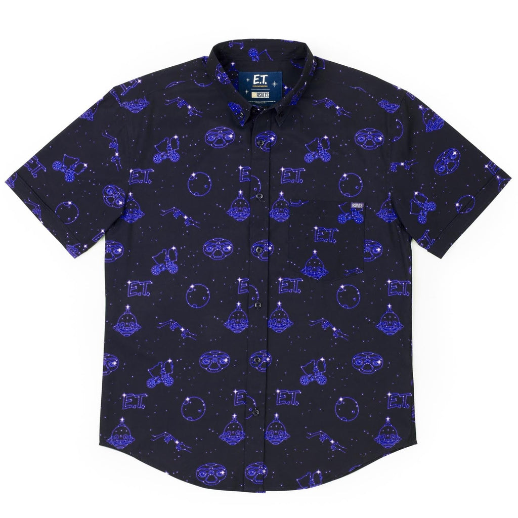 RSVLTS Phone Home KUNUFLEX Short Sleeve Shirt in Blue — detail 3