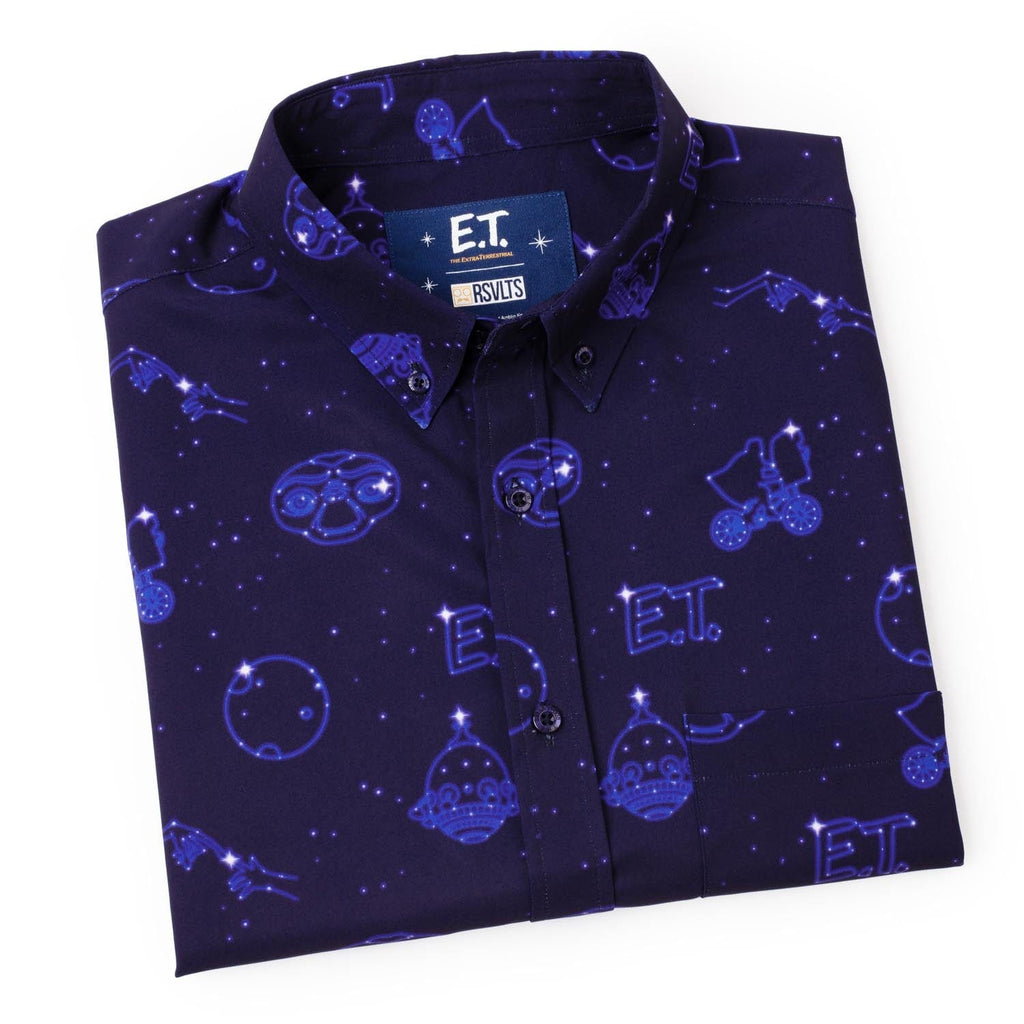 RSVLTS Phone Home KUNUFLEX Short Sleeve Shirt in Blue — detail 11