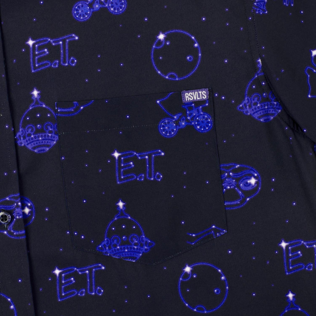 RSVLTS Phone Home KUNUFLEX Short Sleeve Shirt in Blue — detail 8