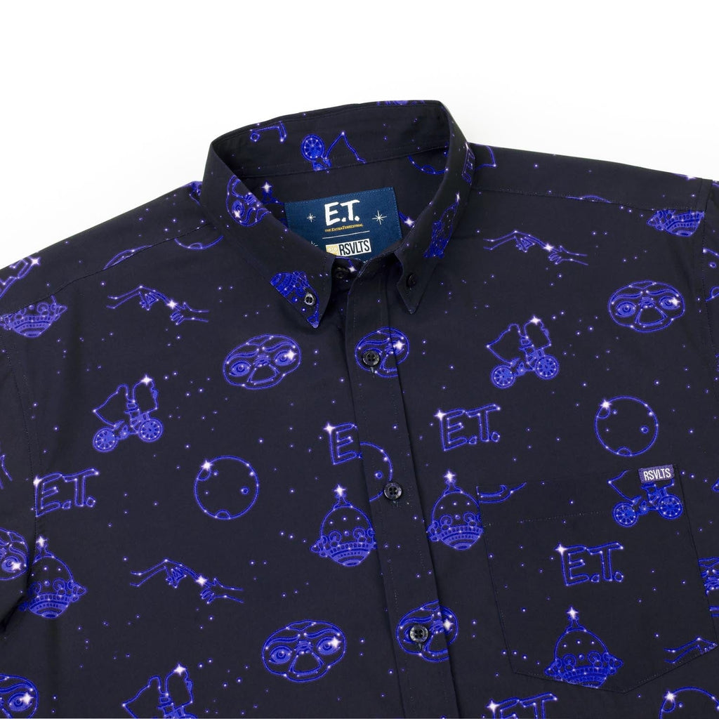 RSVLTS Phone Home KUNUFLEX Short Sleeve Shirt in Blue — detail 10