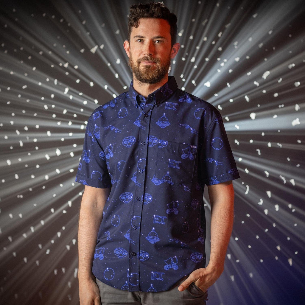 RSVLTS Phone Home KUNUFLEX Short Sleeve Shirt in Blue — detail 2