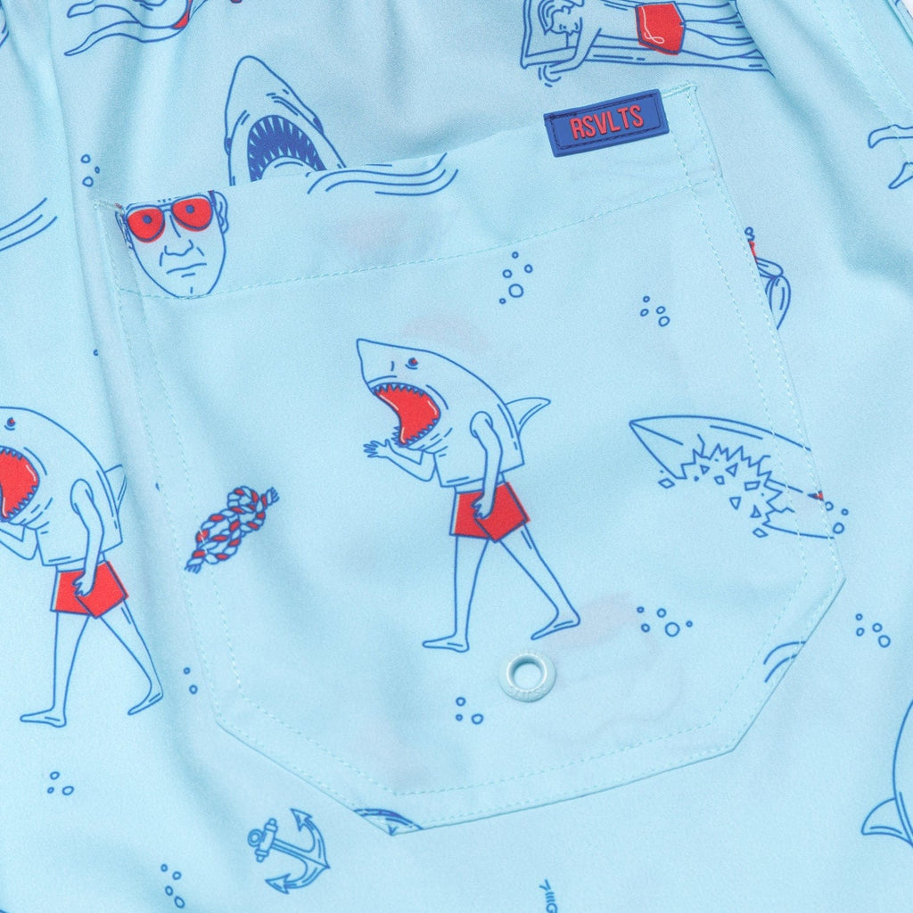 RSVLTS Amity Island Welcomes You Hybrid Shorts in Blue — detail 2