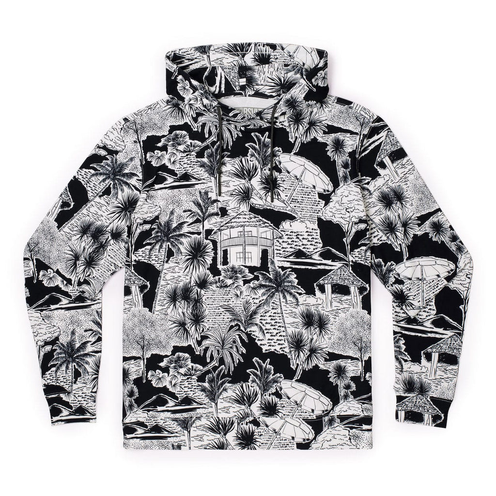 RSVLTS Hutstepper Performance Hoodie in Black — front view