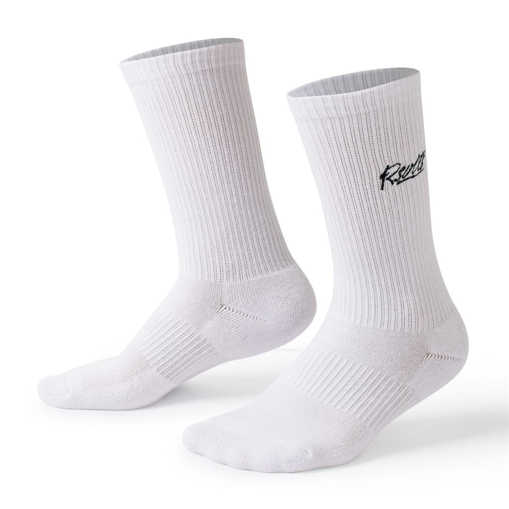RSVLTS The Bolt (White) Crew Socks in White — front view