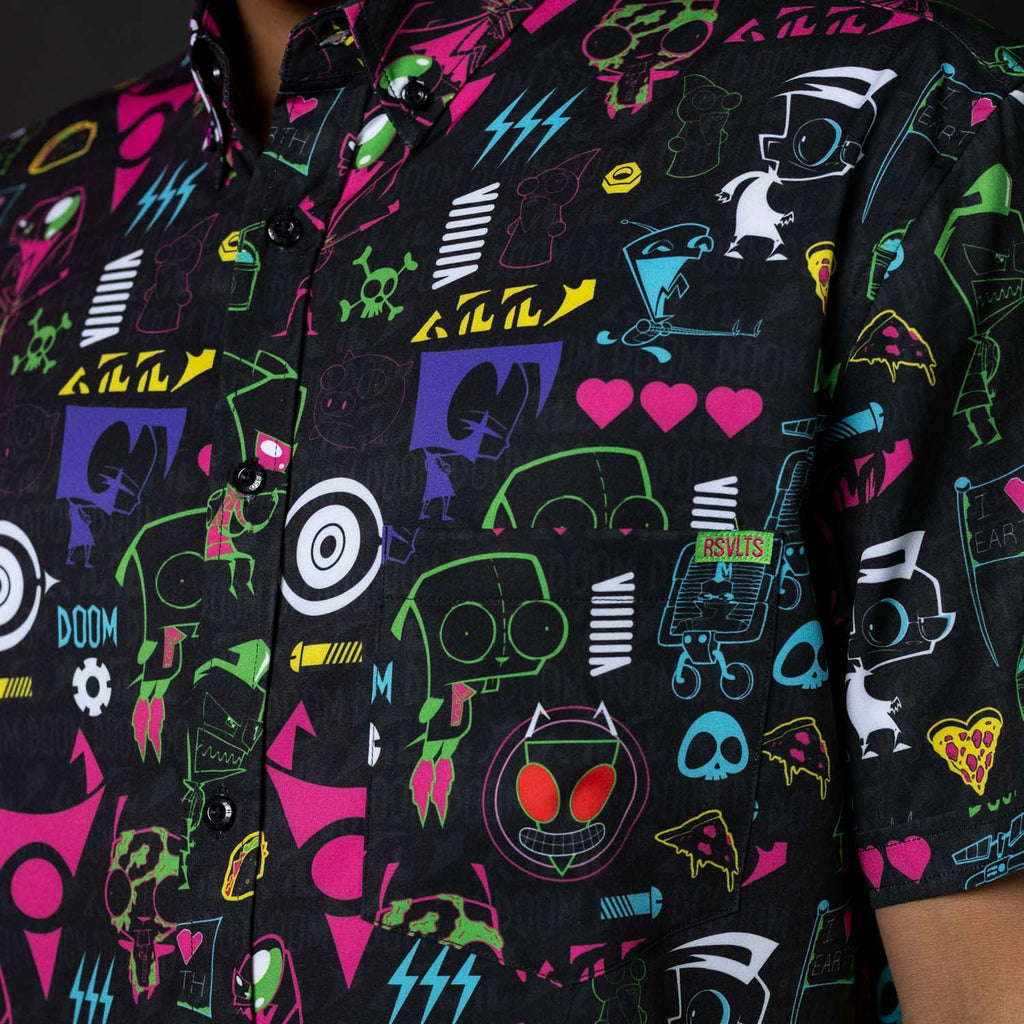 RSVLTS Operation Impending Doom 2 KUNUFLEX Short Sleeve Shirt in Black — detail 6