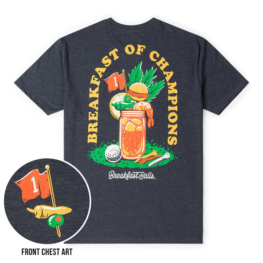 RSVLTS Most Important Drink of the Day Crewneck Tee in Gray — front view