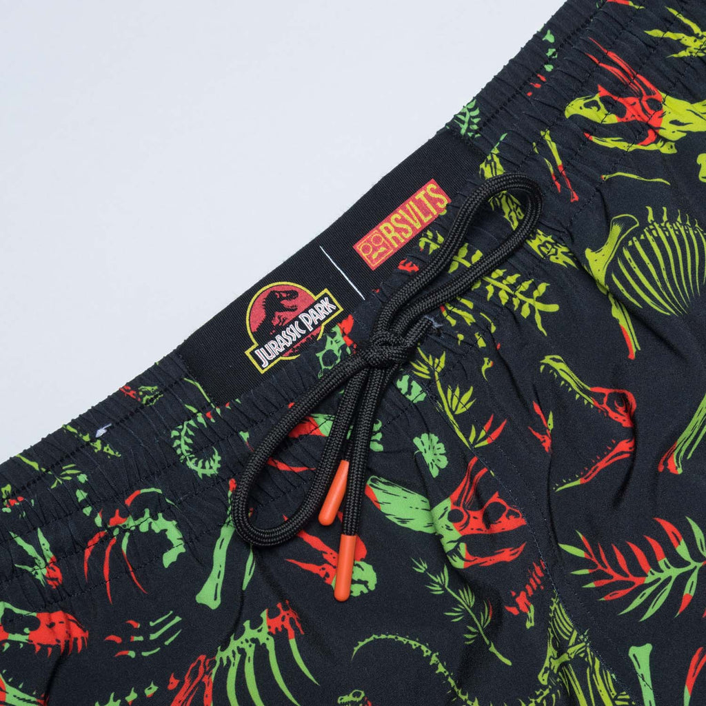 RSVLTS Fossil Records Hybrid Shorts in Black — detail 5