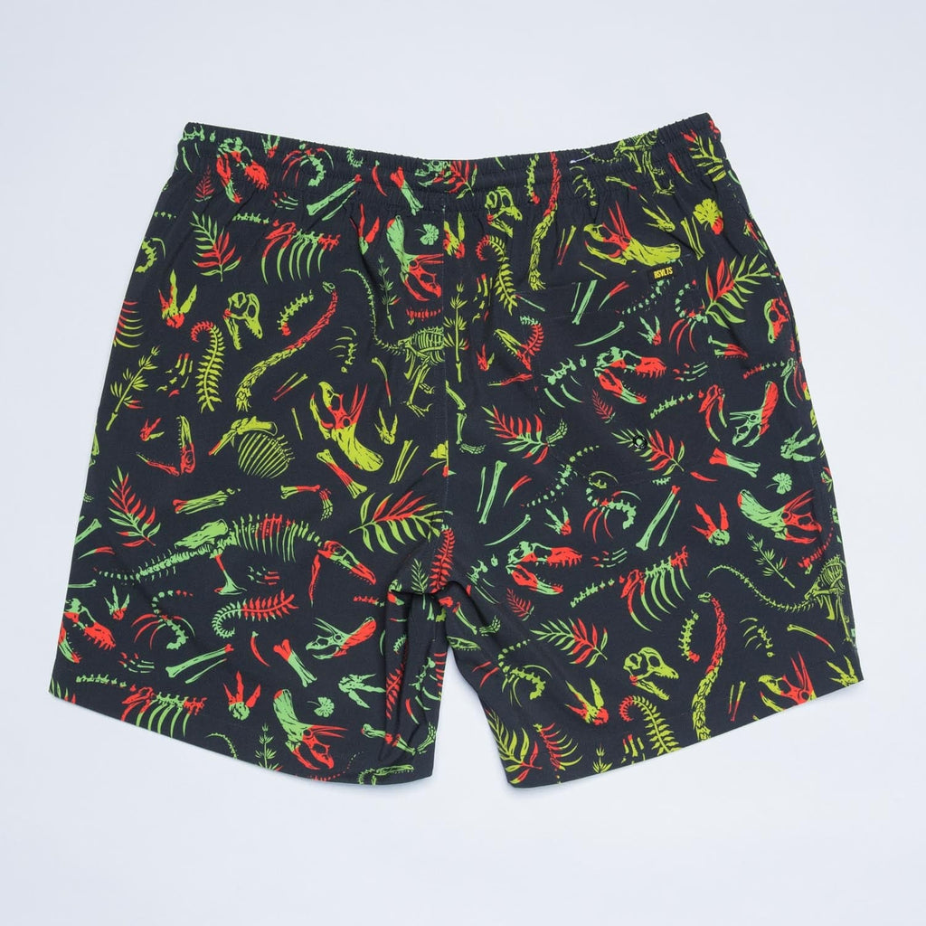 RSVLTS Fossil Records Hybrid Shorts in Black — detail 3