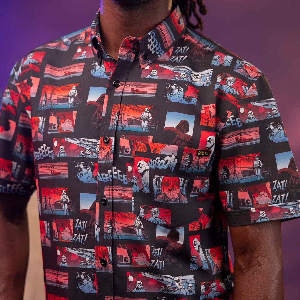 RSVLTS From a Certain Point of View KUNUFLEX Short Sleeve Shirt in Black — detail 7