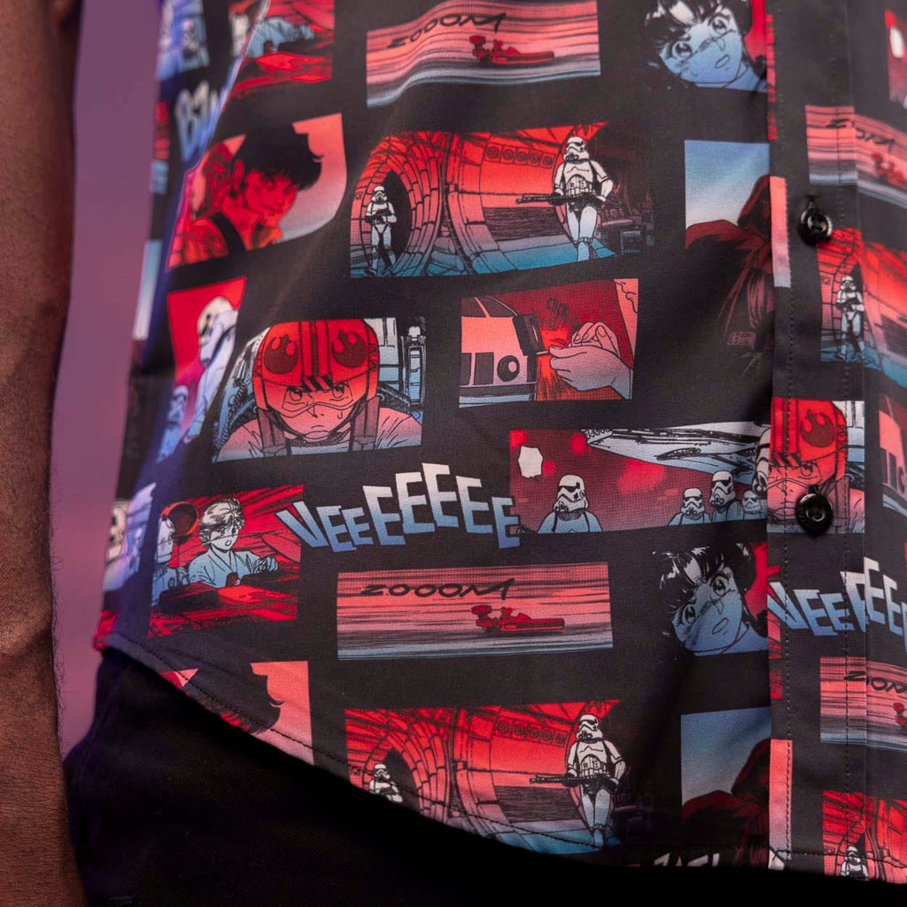RSVLTS From a Certain Point of View KUNUFLEX Short Sleeve Shirt in Black — detail 9