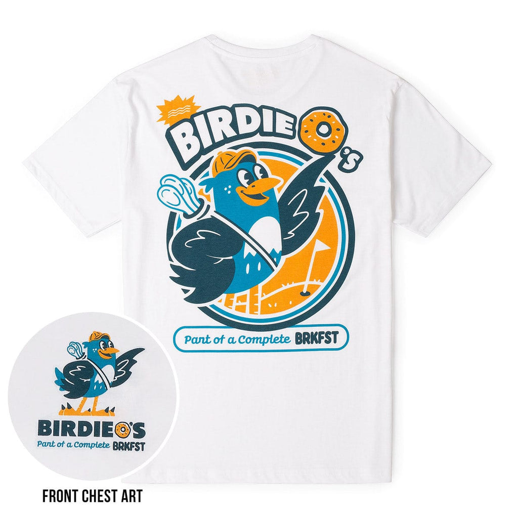 RSVLTS Birdie O's Crewneck Tee in White — front view