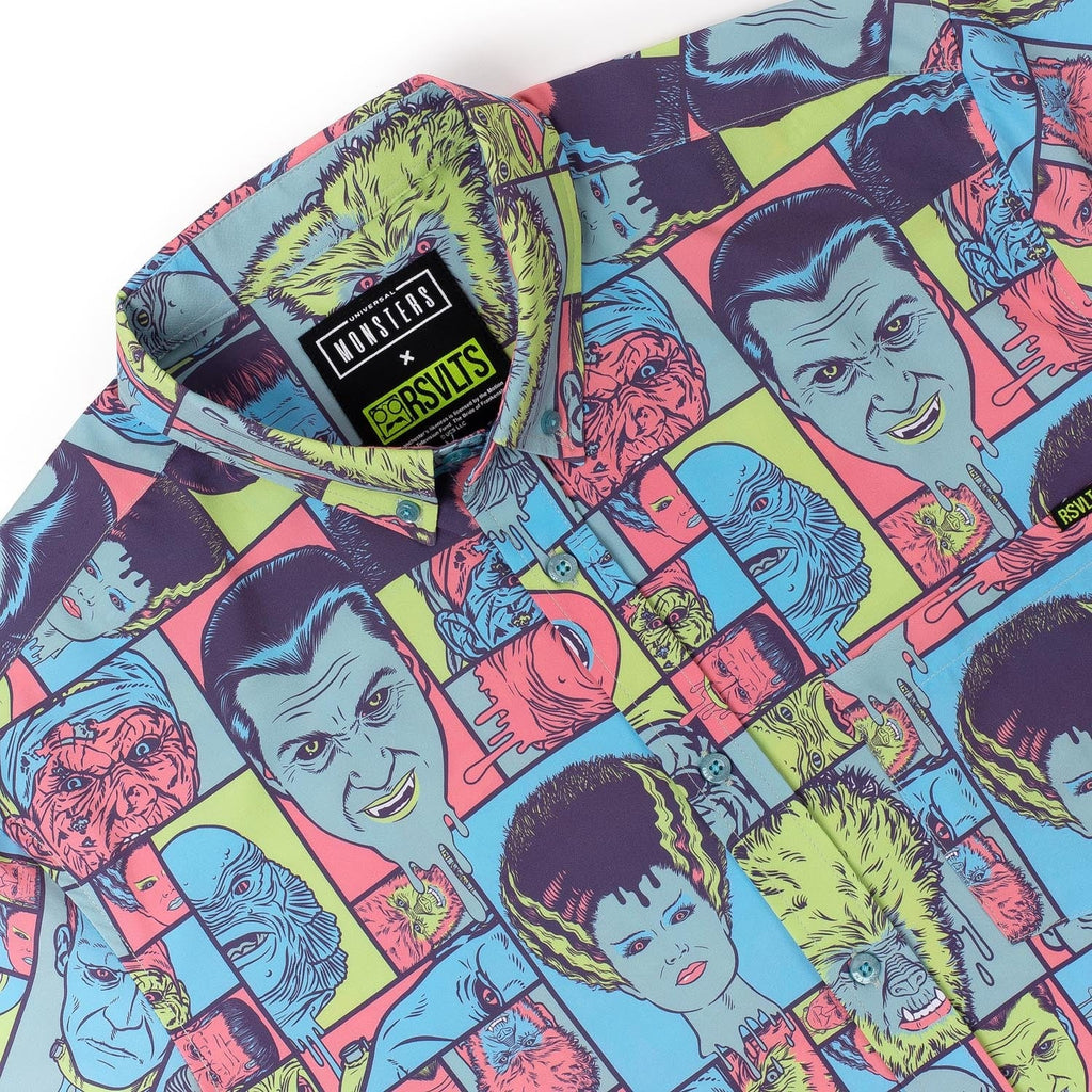 RSVLTS Monster Drip KUNUFLEX Short Sleeve Shirt in Multicolor — detail 4