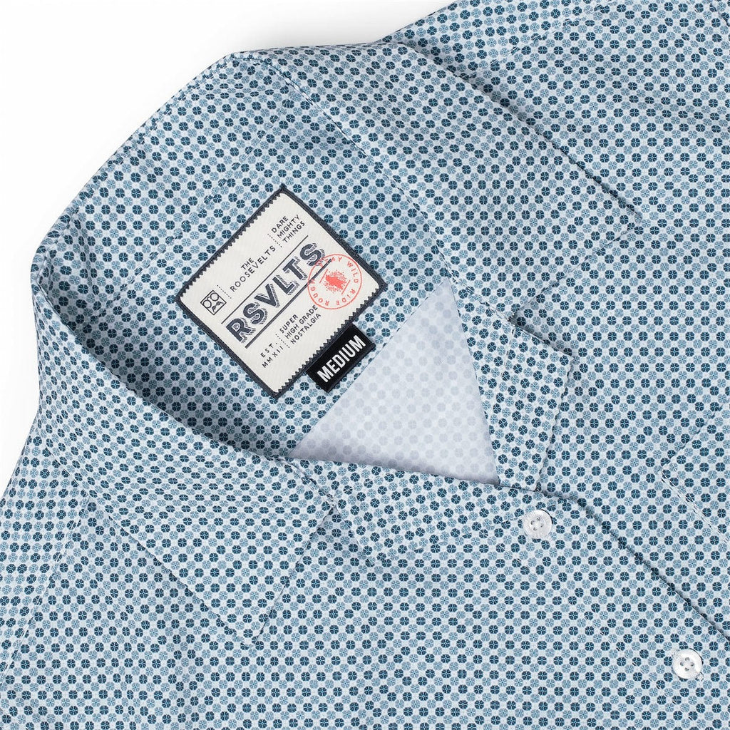RSVLTS The Royal Women's KUNUFLEX Short Sleeve Shirt in Blue — detail 3
