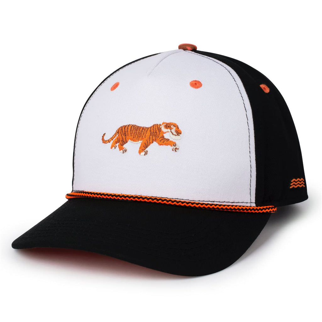 RSVLTS Shere Villainy 5-Panel Curved Brim Hat in Black — front view