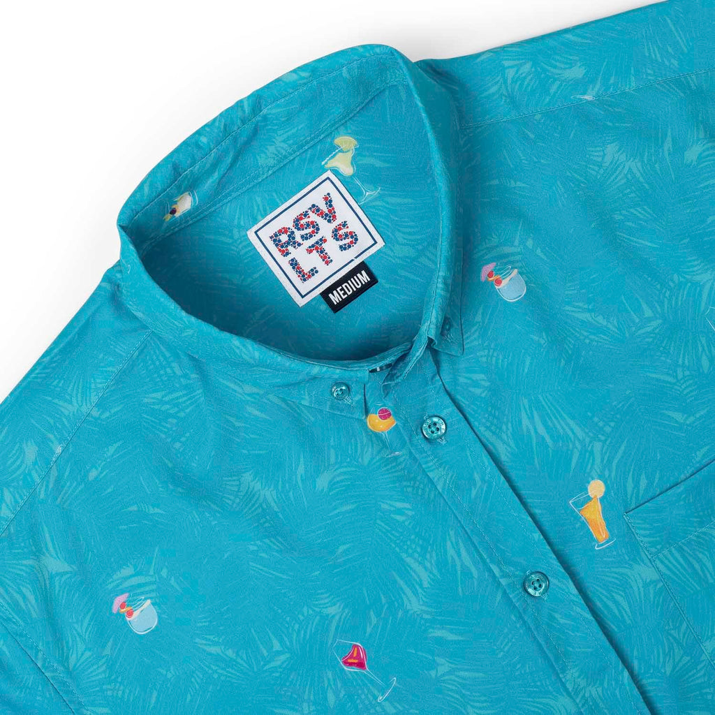 RSVLTS Cocktail Dreams KUNUFLEX Short Sleeve Shirt in Blue — detail 5
