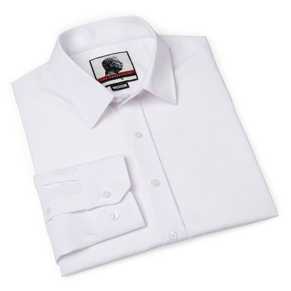 RSVLTS White Good Looks KUNUFLEX Dress Shirt in White — detail 11