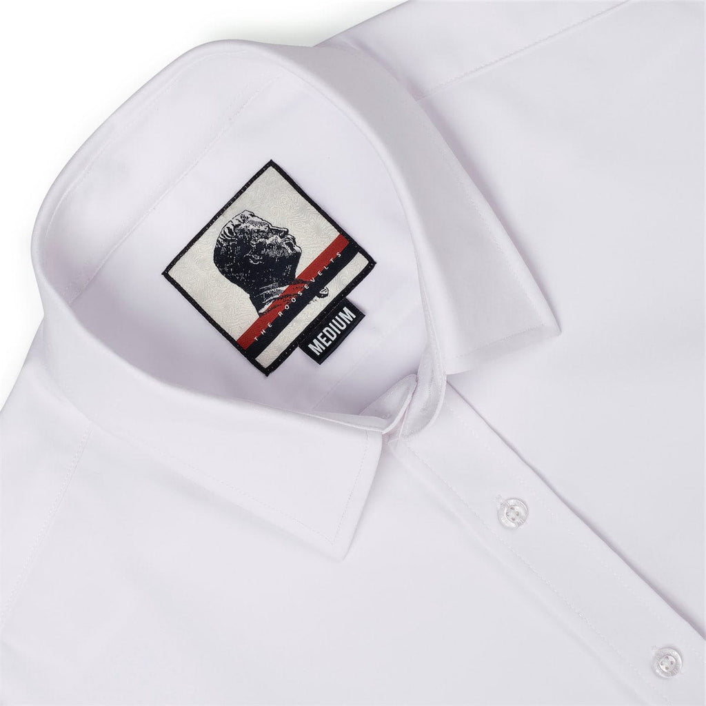 RSVLTS White Good Looks KUNUFLEX Dress Shirt in White — detail 6