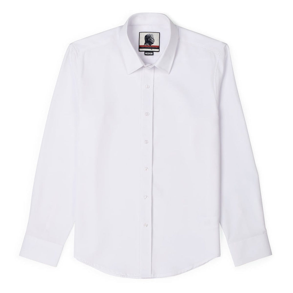RSVLTS White Good Looks KUNUFLEX Dress Shirt in White — detail 4