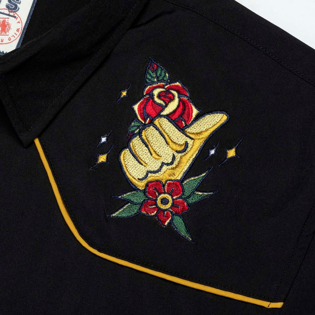 RSVLTS You Got This Roper Short Sleeve Shirt in Black — detail 8