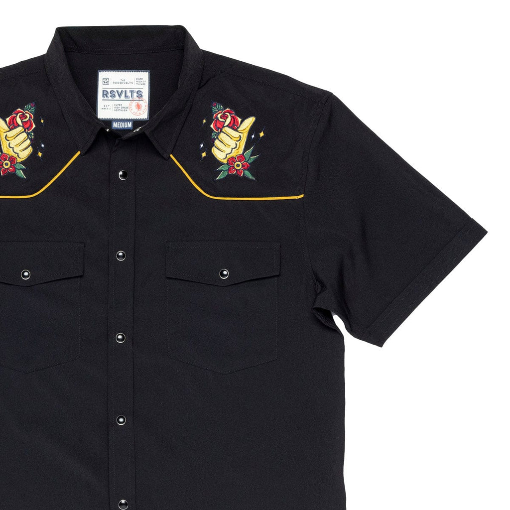 RSVLTS You Got This Roper Short Sleeve Shirt in Black — detail 9