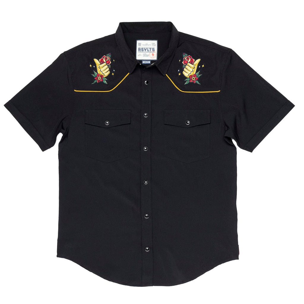 RSVLTS You Got This Roper Short Sleeve Shirt in Black — detail 4