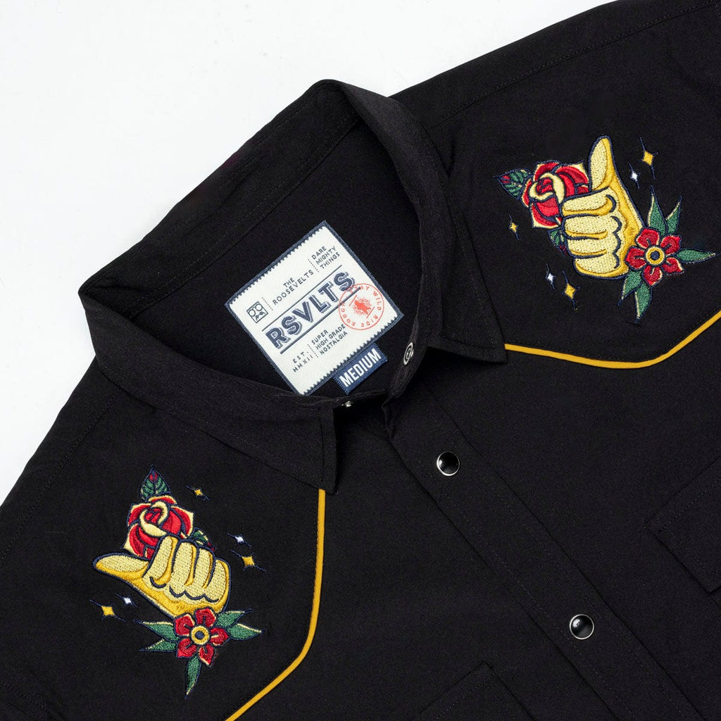 RSVLTS You Got This Roper Short Sleeve Shirt in Black — detail 10