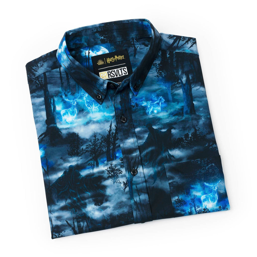 RSVLTS Expecto Patronum KUNUFLEX Short Sleeve Shirt in Blue — detail 13