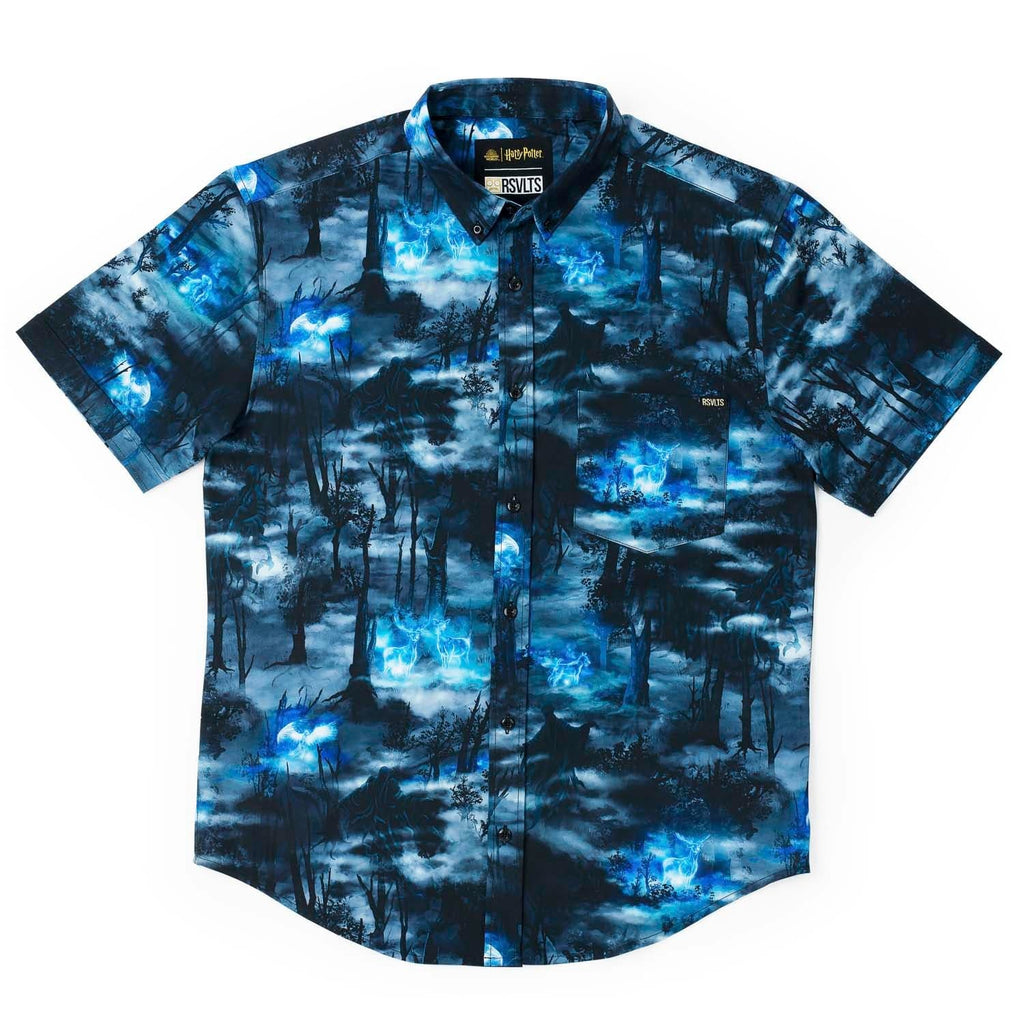 RSVLTS Expecto Patronum KUNUFLEX Short Sleeve Shirt in Blue — detail 6