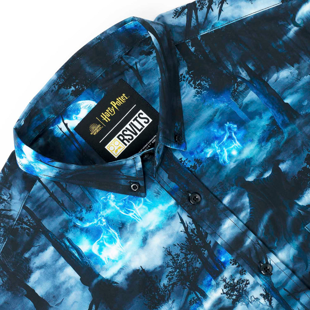 RSVLTS Expecto Patronum KUNUFLEX Short Sleeve Shirt in Blue — detail 10