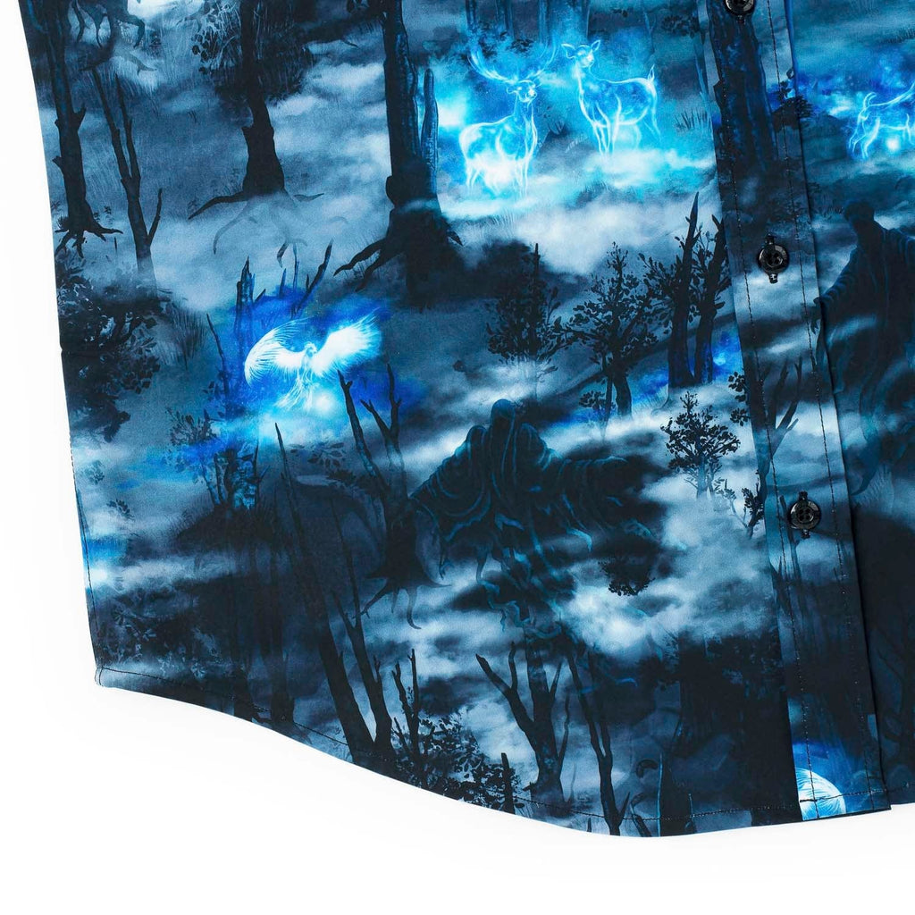 RSVLTS Expecto Patronum KUNUFLEX Short Sleeve Shirt in Blue — detail 12