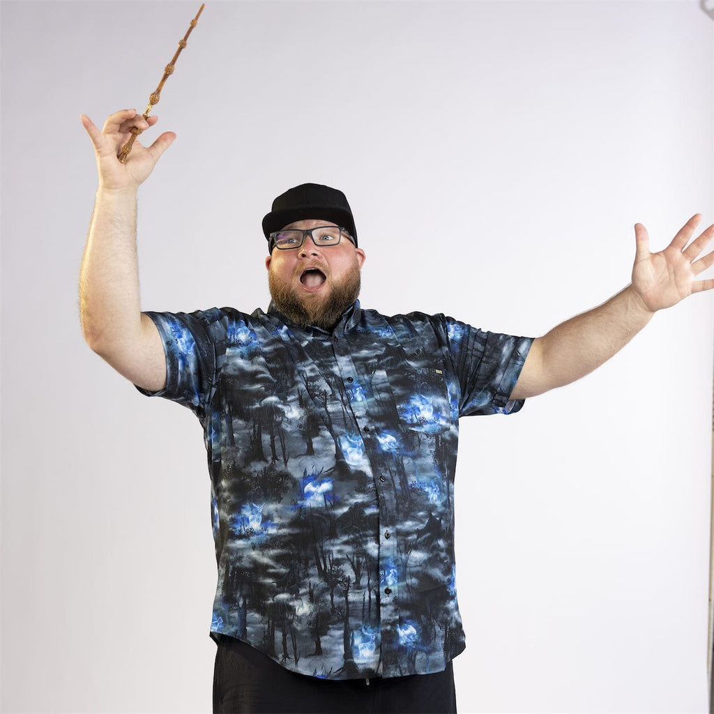 RSVLTS Expecto Patronum KUNUFLEX Short Sleeve Shirt in Blue — detail 16