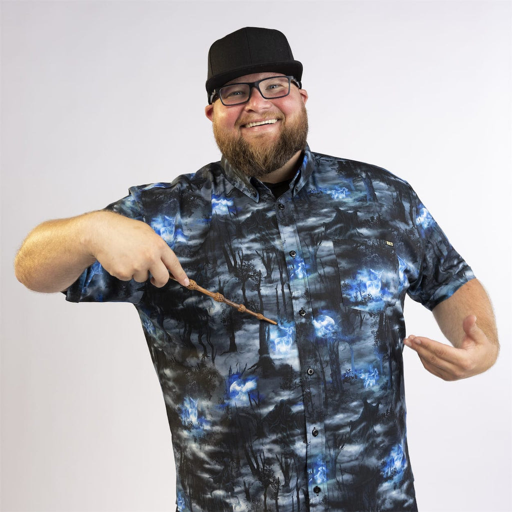 RSVLTS Expecto Patronum KUNUFLEX Short Sleeve Shirt in Blue — detail 15