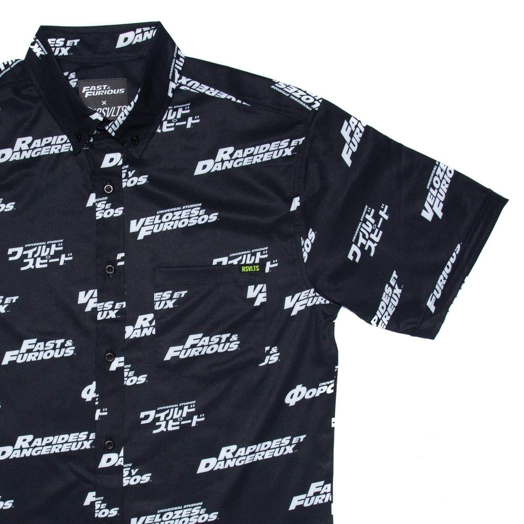 RSVLTS International Speed KUNUFLEX Short Sleeve Shirt in Black — front view