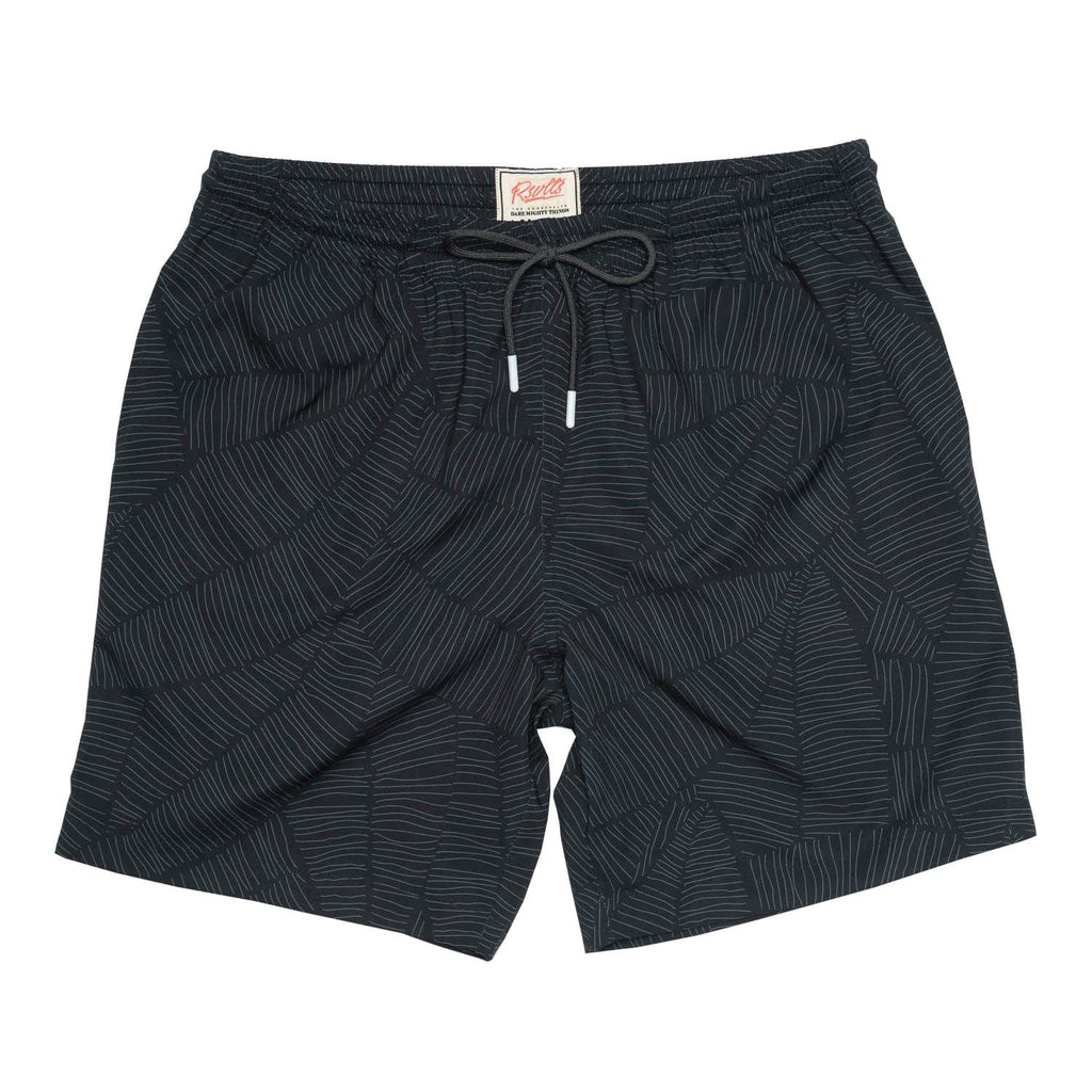 RSVLTS Throwing Shade Hybrid Shorts in Black — front view