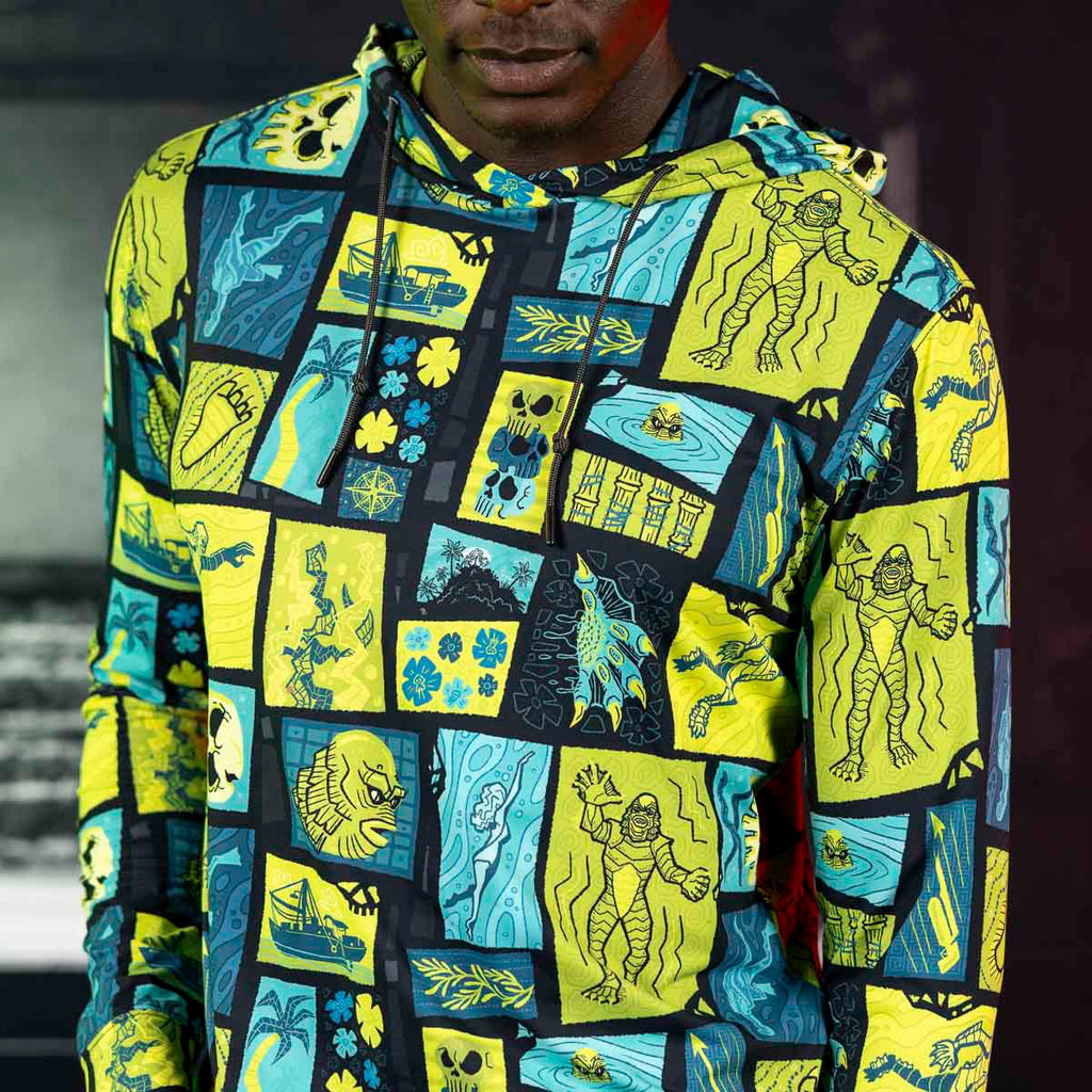 RSVLTS Tiki from the Black Lagoon Performance Hoodie in Green — detail 7