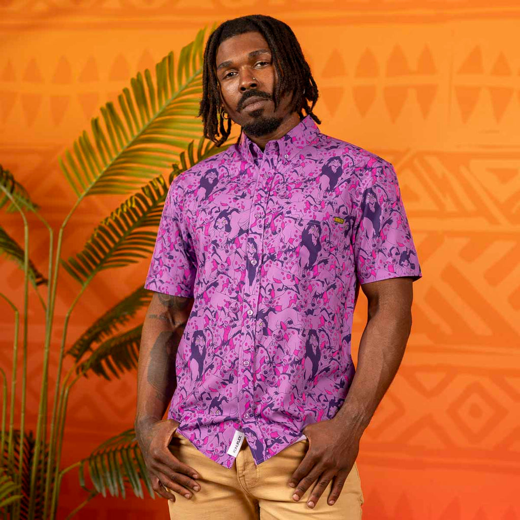 RSVLTS Long Live the King KUNUFLEX Short Sleeve Shirt in Purple — detail 5