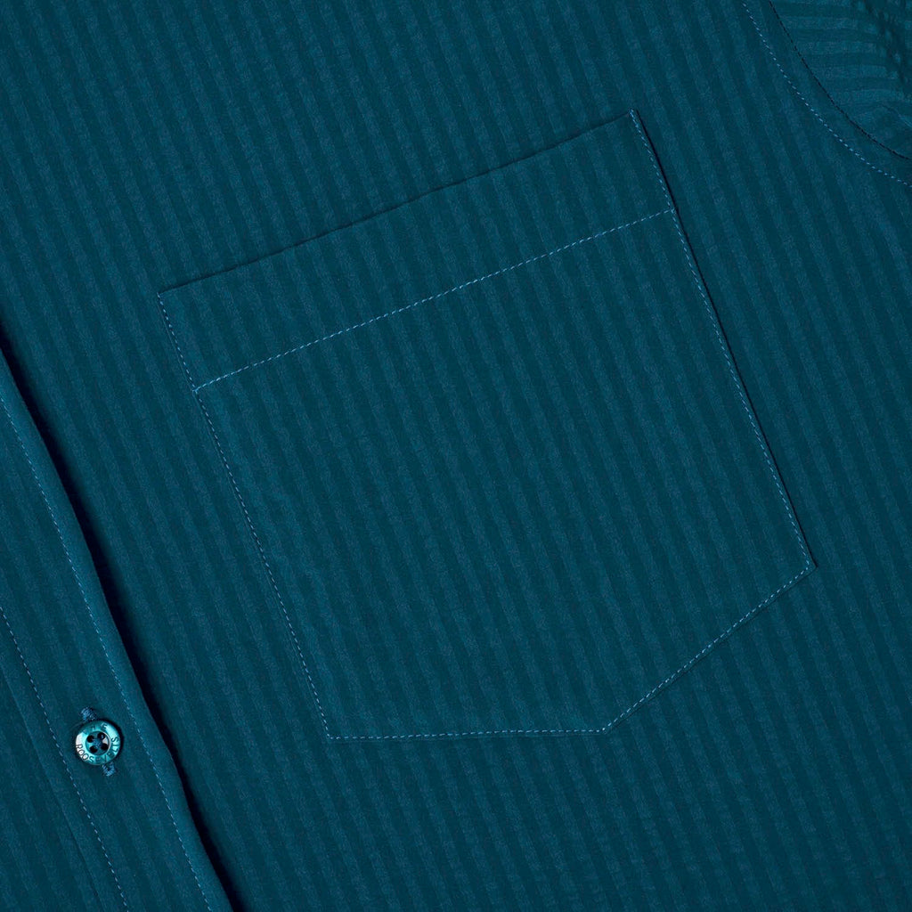 RSVLTS Chesapeake Bay Stretch Seersucker Short Sleeve Shirt in Blue — detail 5