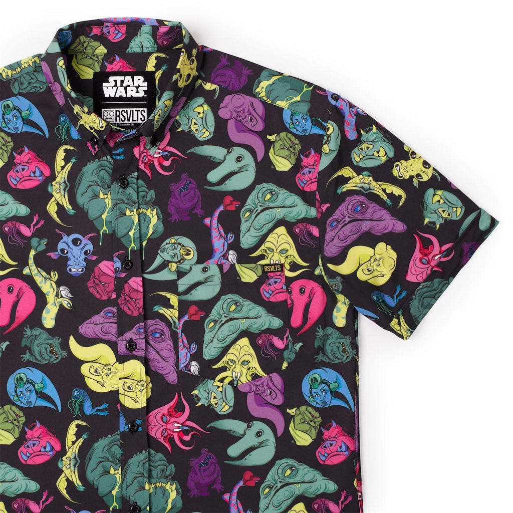 RSVLTS Jabba’s Palace Pals KUNUFLEX Short Sleeve Shirt in Black — front view