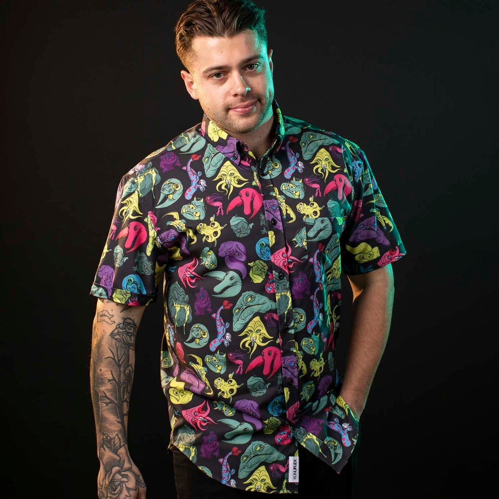 RSVLTS Jabba’s Palace Pals KUNUFLEX Short Sleeve Shirt in Black — detail 7